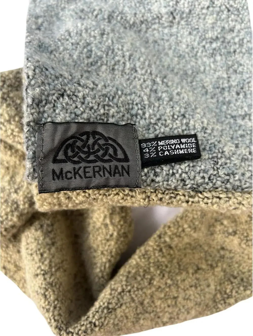McKernan Merino Wool Cashmere Color‎ Block Scarf Blue Beige Purple Ireland